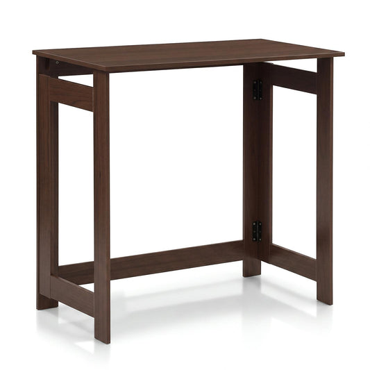 Giantex Folding Console Table,Couch Sofa Table for Living Room, Hallway, Small Spaces, Brown
