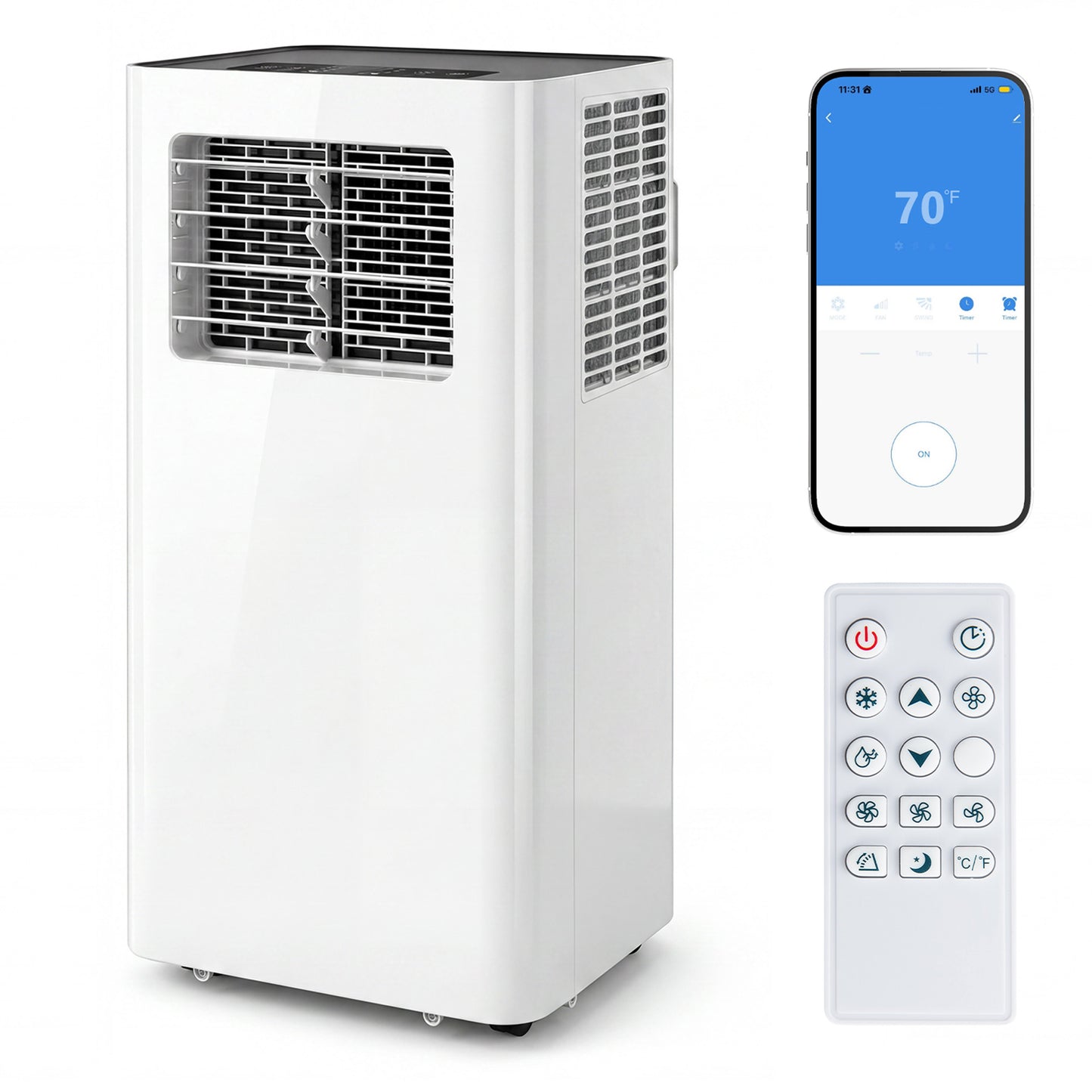 Giantex Smart Portable Air Conditioner 14000 BTU,  3-in-1 AC Unit w/24H Timer