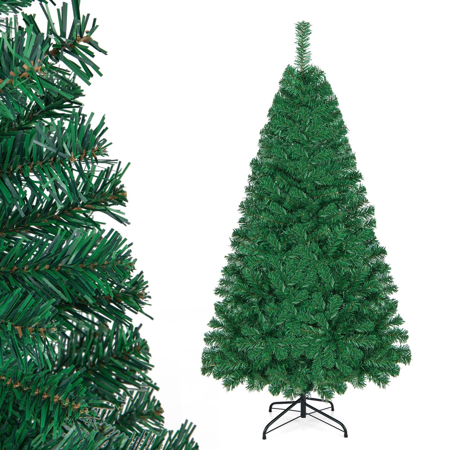 Giantex 5 FT Artificial Christmas Tree, Full Pine xmas Tree with Metal Stand, Unlit