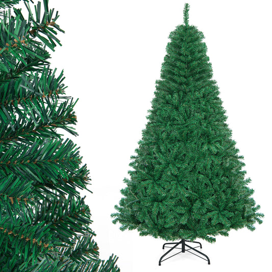 Giantex 7 FT Artificial Christmas Tree, Full Pine Xmas Tree with Metal Stand, Unlit