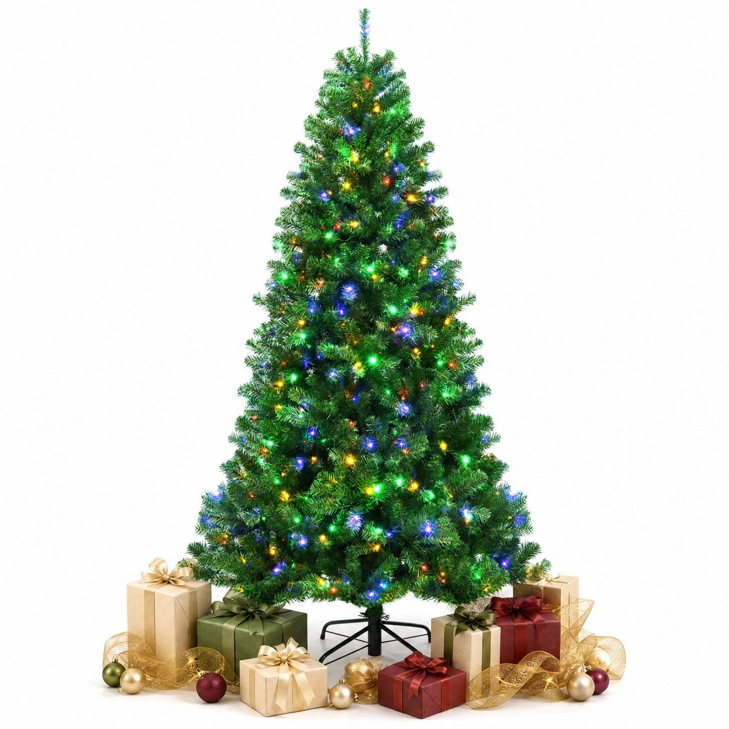 Giantex 7 ft Pre-Lit Artificial Christmas Tree with 500 LED Lights Remote