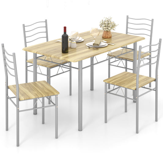 Gloalway Dining Table and Chair Set,Dining Room Table Set, Natural