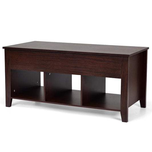 Giantex Lift Top Coffee Table, with Hidden Storage Compartment and Shelf for Home Living Room, Accent Home Furniture, Wooden Lift Tabletop Storage Coffee Table