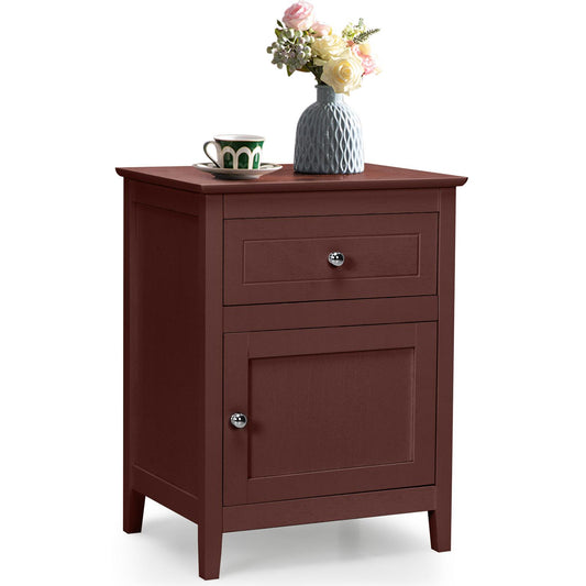 Giantex Wooden End Table w/Shelf, 2-Tier Storage Bedside Sofa Table w/Solid Structure, Coffee Table Nightstand