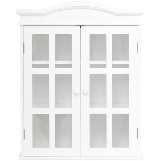 Giantex Wall Mounted Storage Cabinet, Collection Storage Cupboard, with Adjustable Shelf, Two Elegant and Delicate Acrylic Doors, Ideal for Kitchen, Dining Room and Living Room
