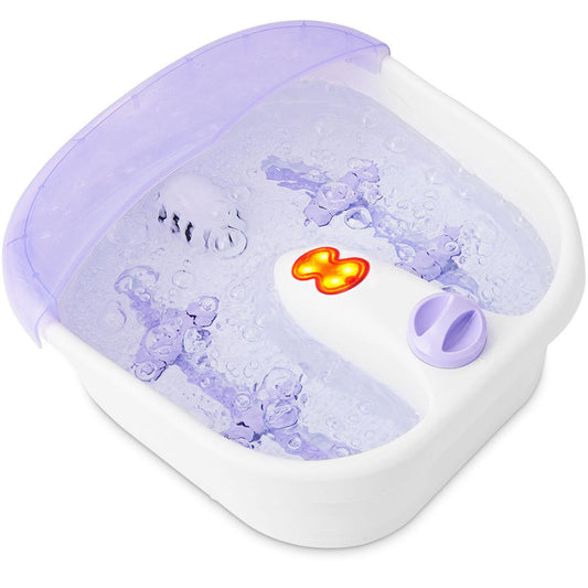 Giantex Electrical Foot Bath W/Heat Maintenance & Bubbles Point Massage, 4 Automatic Massage Rollers, Foot Spa, Anti-Splash Water Guard, Sturdy Base W/Non-Slip Feet Pads, UL Certification