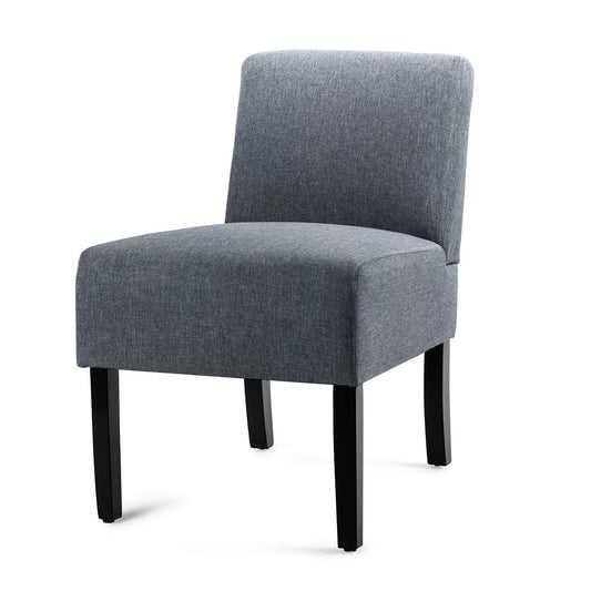 Giantex Fabric Accent Chair, Leisure Side Chair w/Thick Sponge Cushion, Comfortable Armless Chair for Living Room, Bedroom, Grey
