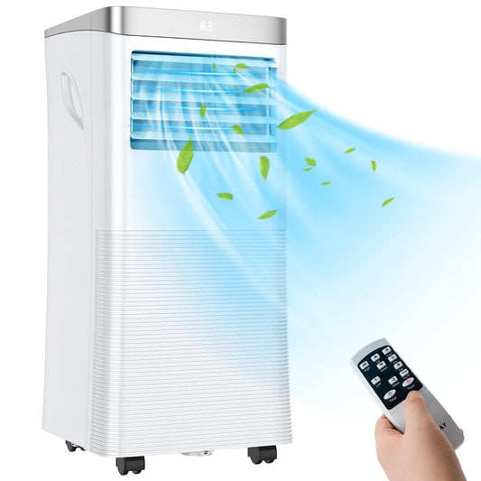 Giantex 8000/10000BTU Portable Air Conditioner, 3-in-1 Air Cooler w/Fan/Dehumidifier/Sleep Mode, 2 Wind Speeds, 24H Timer Function, Window Kit for Home Office, Cools Room up to 350/450 Sq. ft