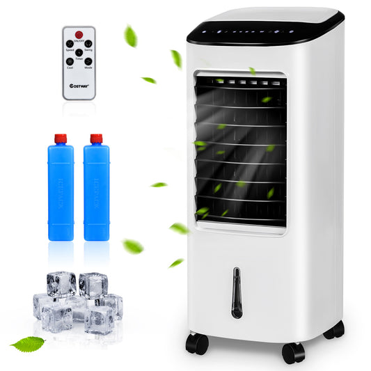 Giantex Evaporative Cooler, Portable Air Cooler w/LED Display & 7.5-Hour Timing Function for Home & Office, Cooling & Humidification Function