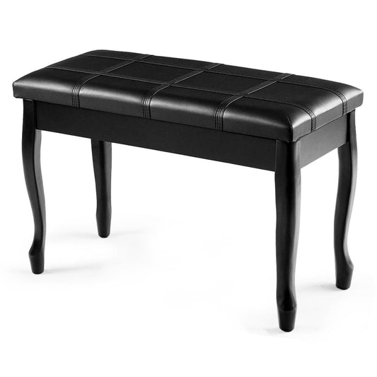 Giantex Piano Bench Stool, Heavy Duty Piano Duet Seat w/Padded Cushion, Music Storag & Solid Wooden Legs