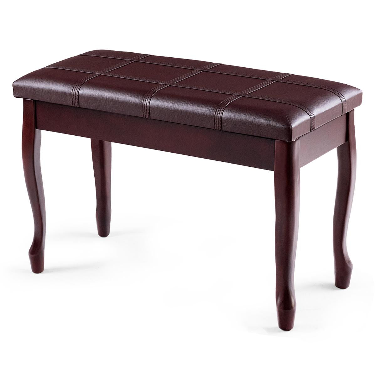 Giantex Piano Bench Stool, Heavy Duty Piano Duet Seat w/Padded Cushion, Music Storag & Solid Wooden Legs