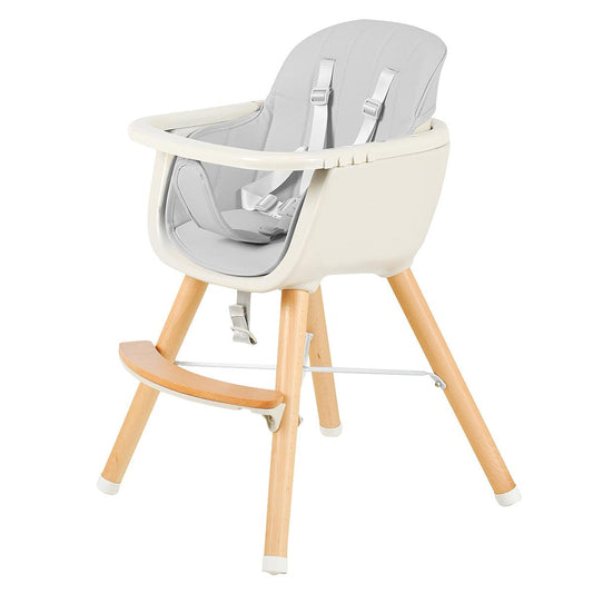 3 in 1 Convertible Baby High Chair, Toddler Dining Chair w/3-Position Adjustable Food Tray, 5-Point Harness & Adjustable Seat Height
