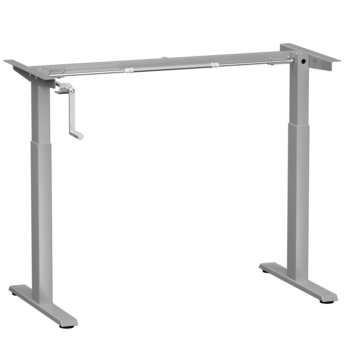 Giantex Crank Height Adjustable Standing Desk Frame, Manual Hand Crank Workstation Base, Ergonomic Sit to Stand Base w/ Foldable Crank Handle, Hook, Cable Management Rack, Grey