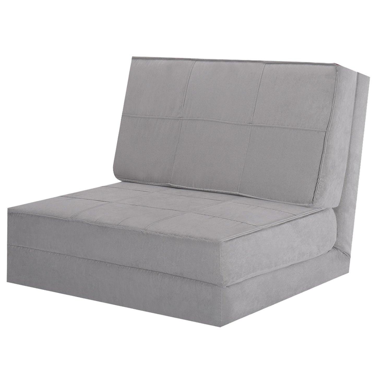 Giantex 5-Position Adjustable Floor Couch Sofa, Folding Convertible Sponge Padded Flip Chair w/Soft Suede Cover, 3-in-1 Guest Chaise Lounge Mattress Bed for Reading Gaming Sleeping, Grey