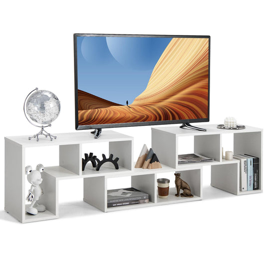 Giantex 3 Pieces Adjustable TV Console Stand, Modern Entertainment Center, Free Combination Bookcase for Storage & Display, for Living Room, Bedroom & Study