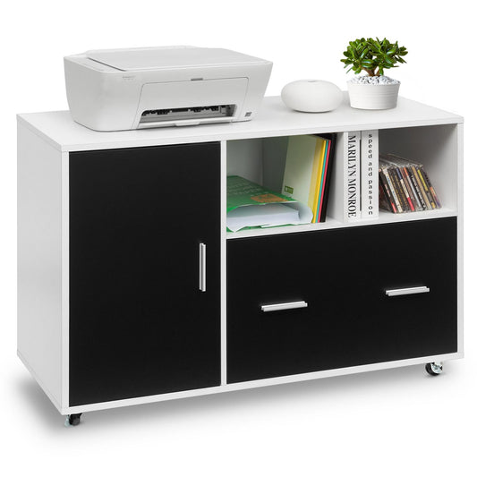 Giantex Lateral File Cabinet, Mobile Filing Printer Stand, Wood Organizer for Home & Office