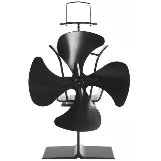 Giantex 4-Blade Heat Powered Stoven fan w/USB, Saving Fuel Eco Fireplace Fan for Wood, Log Burner, Fireplace, Laptop Computer