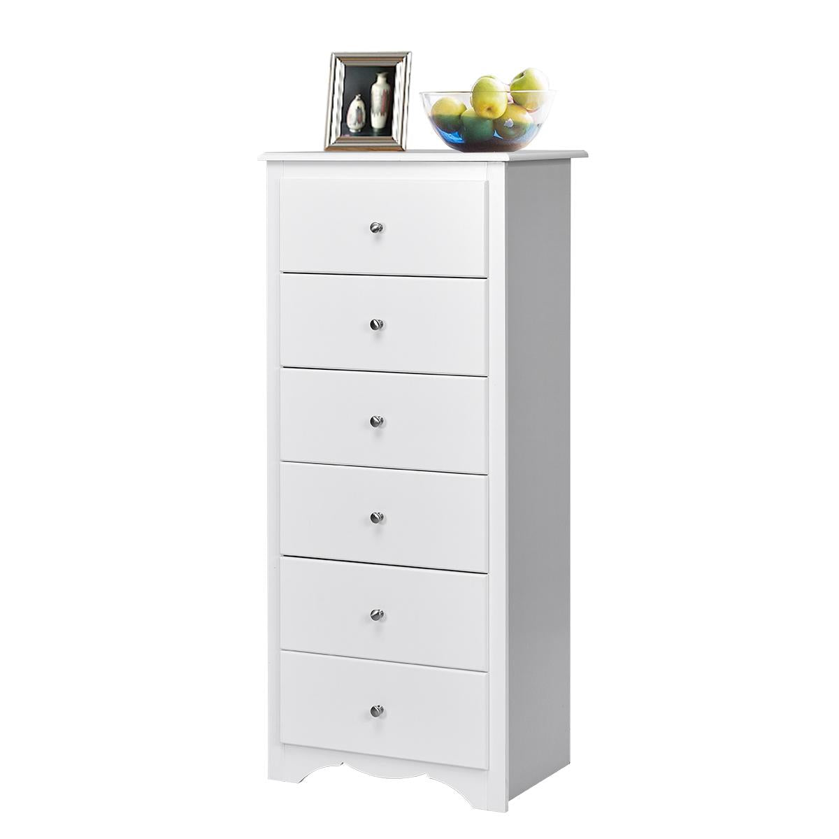 Giantex 6 Dresser Chest, Free Standing Wooden Storage Cabinet, Tall Dresser Clothes Organizer