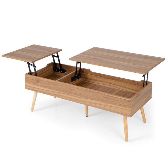 Giantex Lift Top Coffee Table, Large Split Top Accent Table w/Pneumatic Rods, Multifunctional Center Table