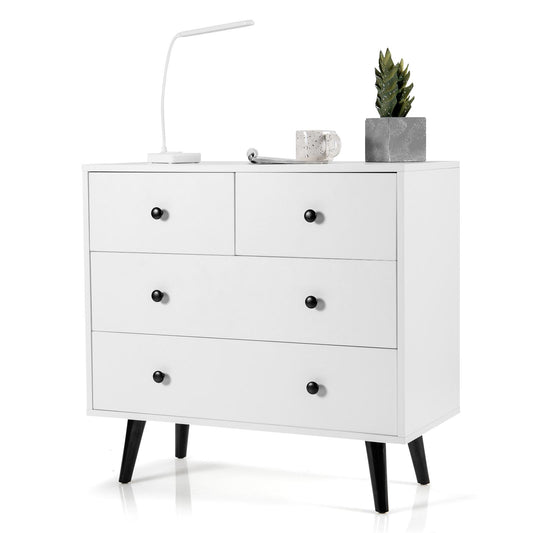 Giantex 4 Drawer Dresser, Wooden Freestanding Storage Cabinet