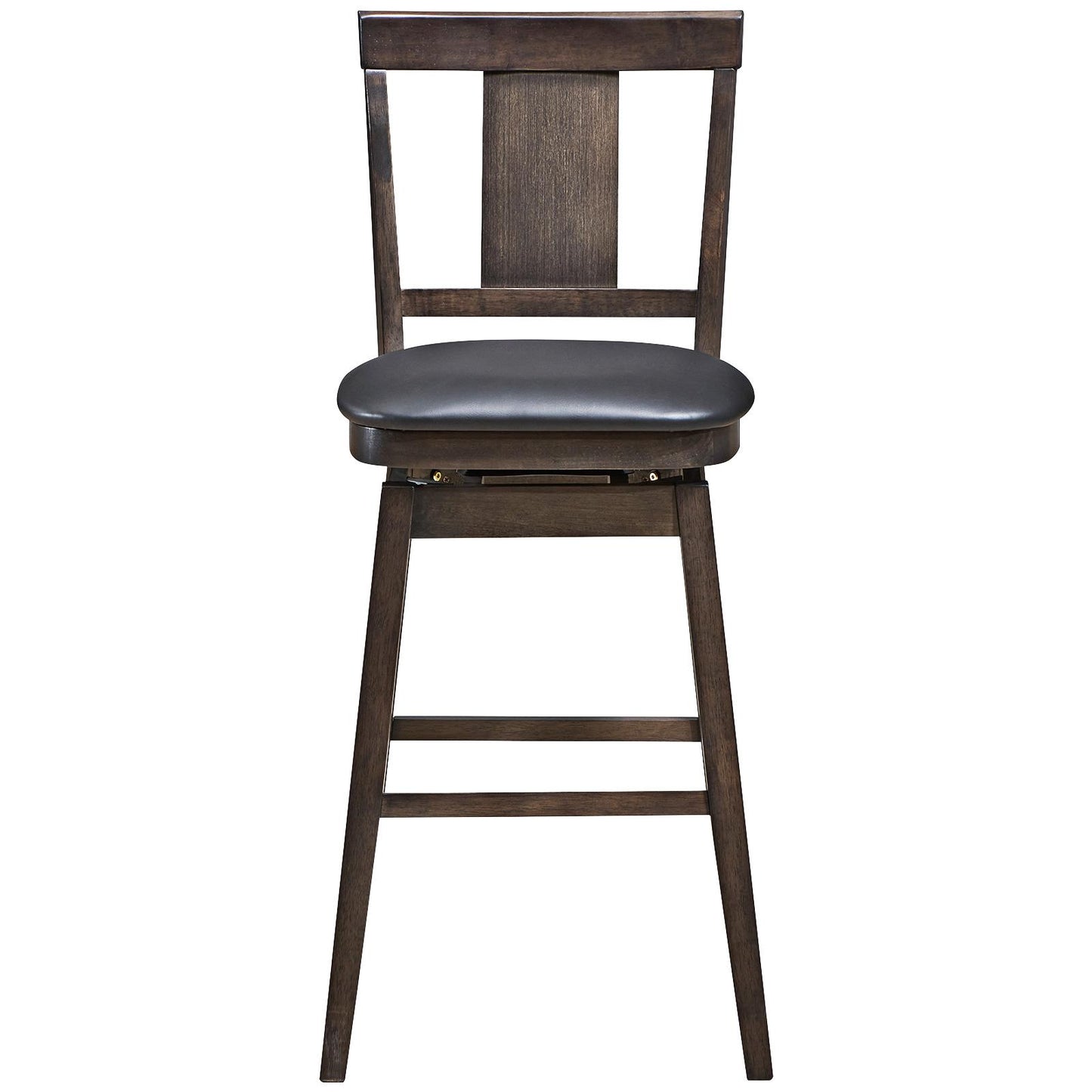 Giantex 29 inch Bar Stools, Wooden Counter Leather Padded Seat w/360 Degree Swivel, (1)