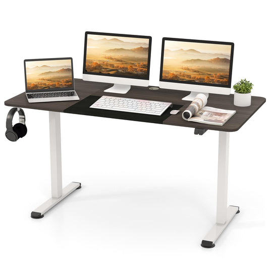 Giantex Electric Height Adjustable Standing Desk, Ergonomic Stand Computer Workstation, Gray + Black