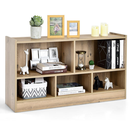 Giantex Toy Storage Organizer, 5-Section Storage Cabinet, Wooden Display Book Shelf