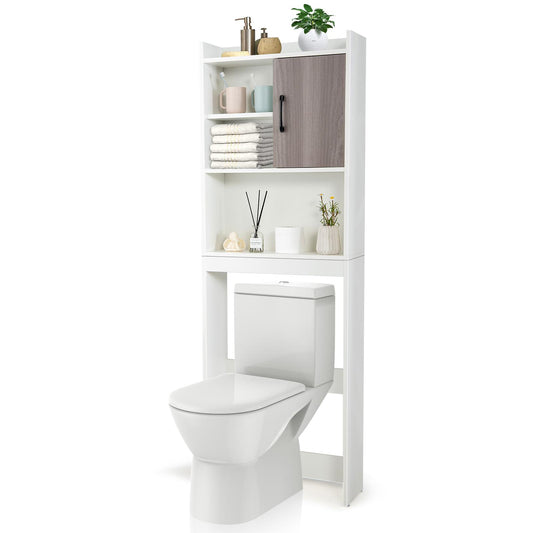 Giantex Over The Toilet Storage Cabinet, Freestanding Tall Bathroom Organizer, Versatile Space Saver