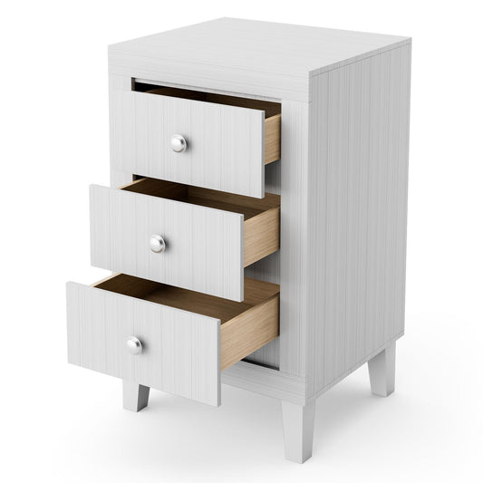 Giantex Wood End Side Table, Bedside Accent Sofa Nightstand for Small Space, White