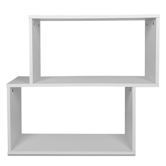Giantex 2-Tier Wood Storage Shelf, Irregular Storage Cube Bookcase, Wood Shelving Units, Floor Standing Display Shelf for Home(1)