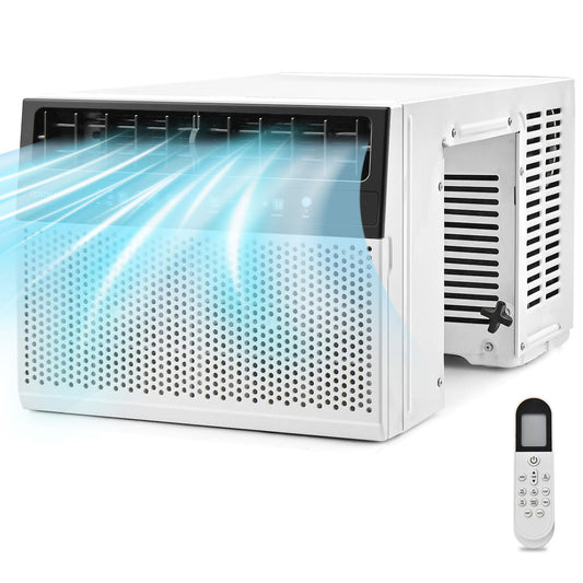 Giantex 6300 BTU (10000 BTU Ashrae) Window Air Conditioner, Cools Up to 250 sq ft, 3-In-1 Window AC Units w/Energy Saver Modes