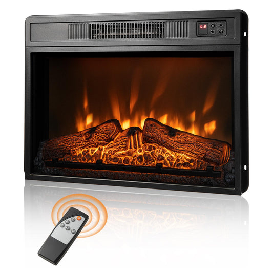Giantex 23" Electric Fireplace, Recessed Fireplace Insert w/Remote Control, Ideal for Living Room, Bedroom, 1400W