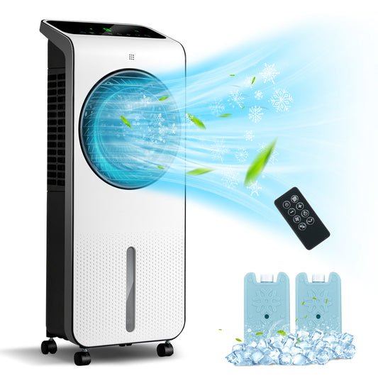 Giantex 3-in-1 Evaporative Air Cooler, Portable Oscillating Swamp Cooler w/ 3 Modes, 24 Level Wind Speeds, Air Cooler for Room Home Office