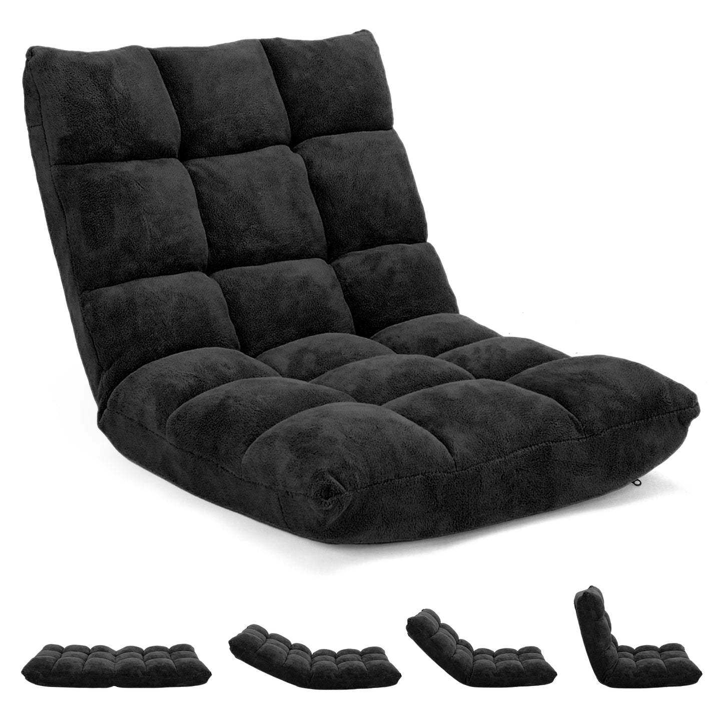 Giantex Adjustable Floor Gaming Sofa Chair, Padded Sleeper Bed, Adults Couch Recliner, Armless Meditation Chair w/Back Support