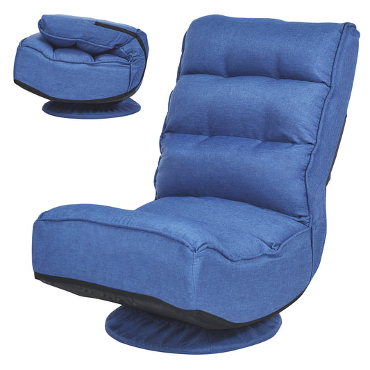 Giantex Rotatable Floor Chair, Foldable Floor Chair, Floor Seat Cushion, Lazy Sofa for Meditation, Yoga, Ideal for Home & Office, Navy