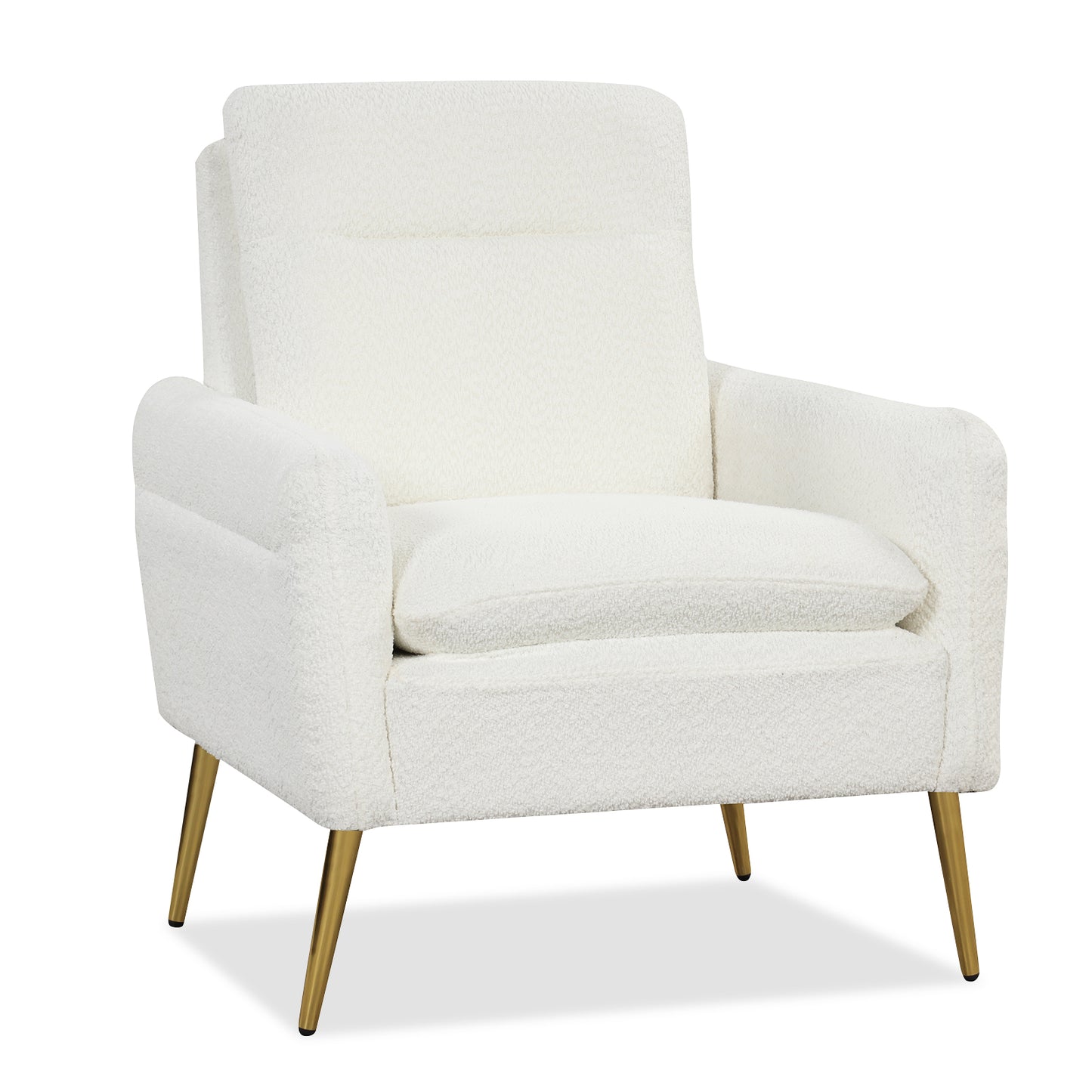 Giantex Upholstered Fabric Accent Armchair, Single Sofa Chair w/Tapered Metal Legs
