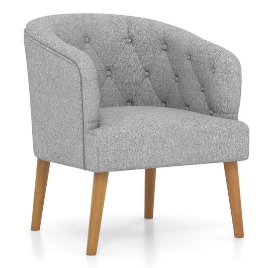 Giantex Accent Barrel Chair, Tub Club Chair, Upholstered Armchair for Bedroom, Living Room, Study