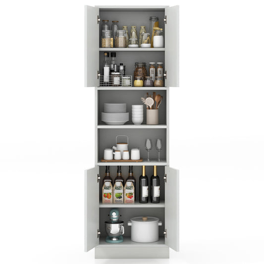 Giantex Kitchen Pantry Cabinet, Tall Storage Bathroom Floor Cabinet, White Oak
