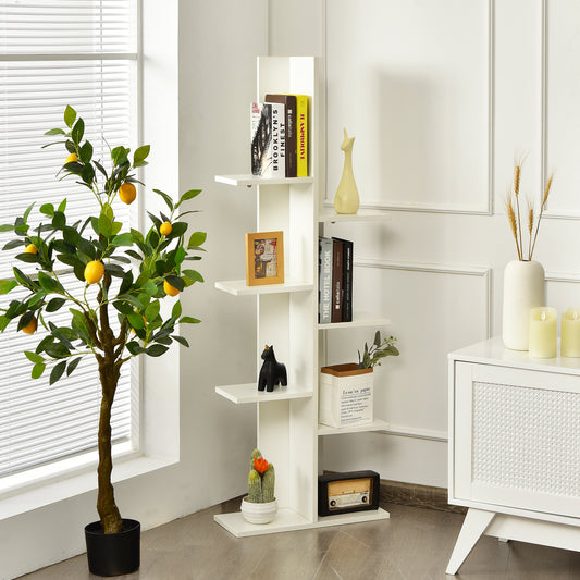 Giantex Tree Bookshelf, Geometric Bookcase w/8 Open Shelves, Space-Saving Storage Display Shelf