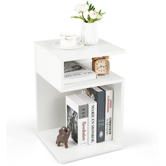 Giantex S-Shaped End Table, Sofa Side Table, Modern Nightstand, Accent Bedside Table for Small Space