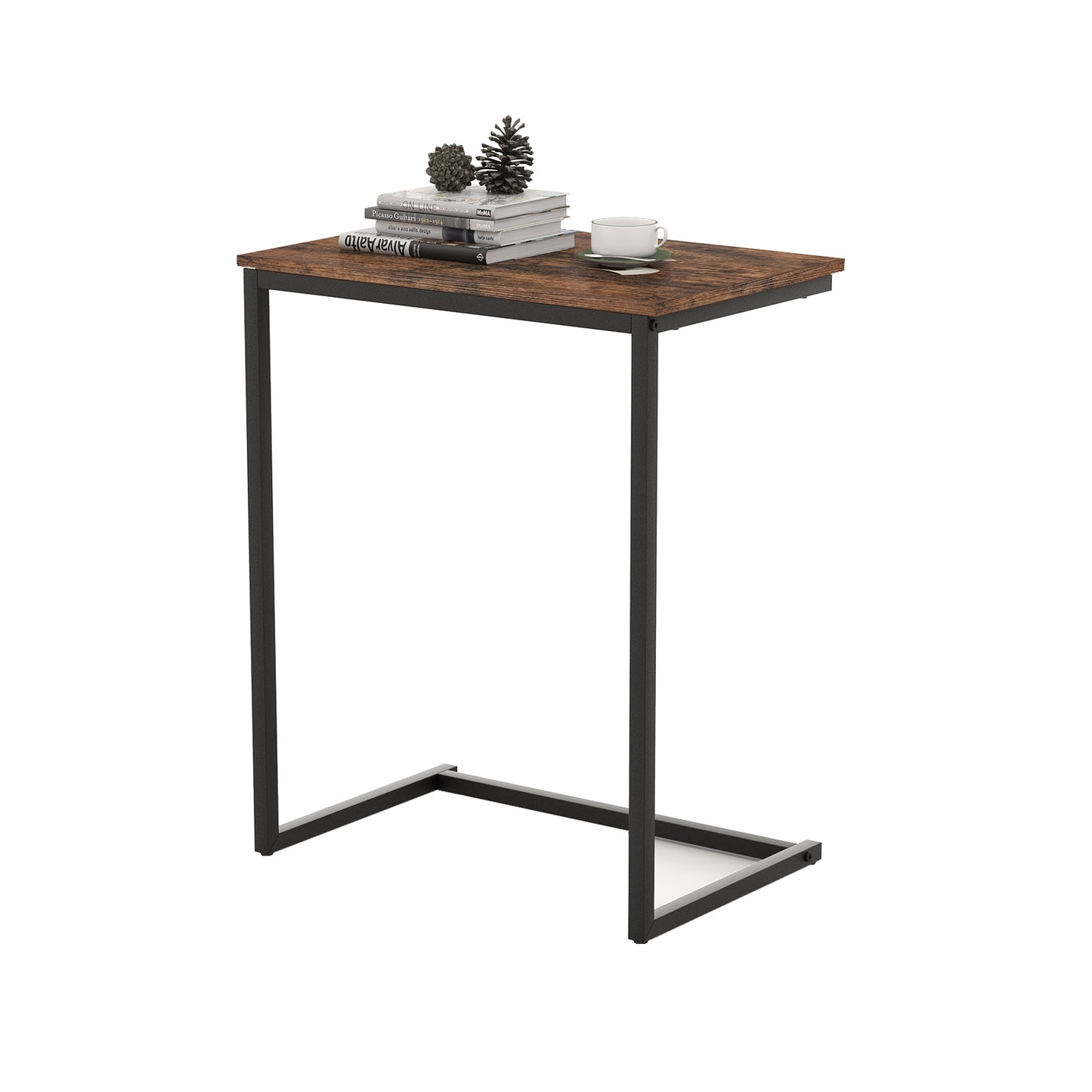 Giantex C Shaped End Table, Slide-Under Couch Table for Laptop Coffee Snack
