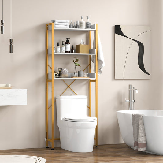 Giantex Over The Toilet Storage Rack, 3-Tier Bathroom Space Saver Organizer, Easy Assembly, White