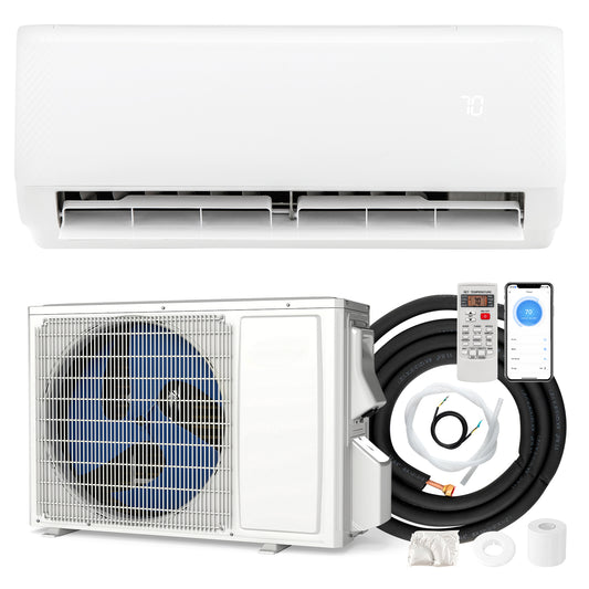 Giantex 12000 BTU Mini Split Air Conditioner & Heater, WiFi Enabled 22 SEER2 115V Ductless Inverter AC Unit w/Complete Installation Kit, Cools Rooms Up to 750 Sq.Ft, White