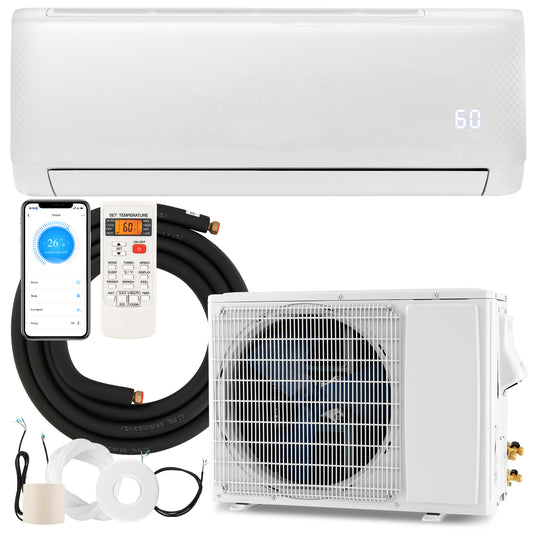 Giantex 24000 BTU Mini Split AC/Heating System, Work w/Alexa, Ductless AC Unit, Cools Up to 1500 Sq.Ft