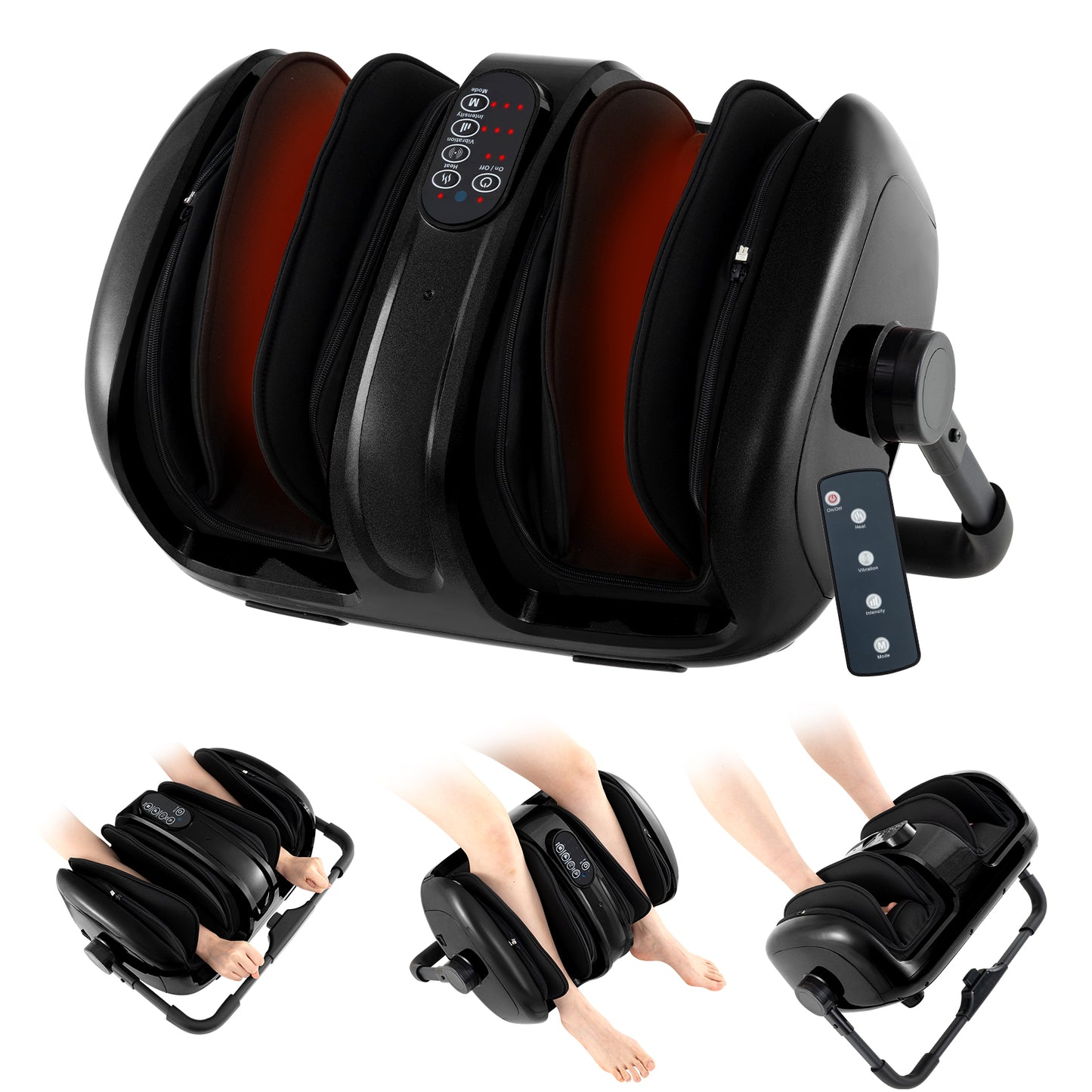 Giantex Foot & Calf Massager w/Heat, Deep Kneading Shiatsu Massager Machine, Gifts for Elder Men Women, Black