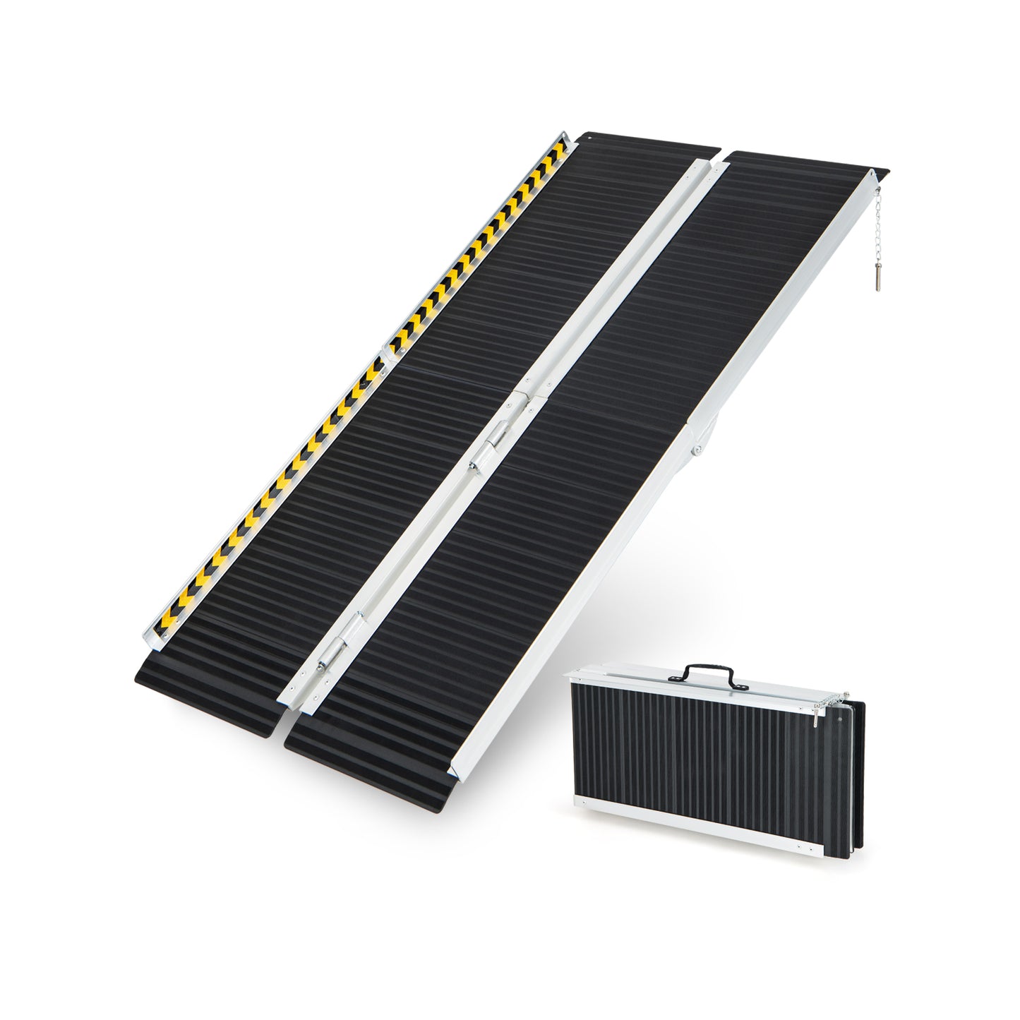 Giantex Portable Wheelchair Ramp 5FT, Non-Slip Aluminum Threshold Ramp, Folding Mobility Scooter Ramp for Home