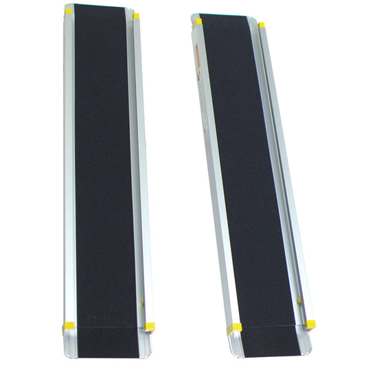Giantex Adjustable Portable Wheelchair Ramp, Aluminum Ramps w/Non-Skid Surface