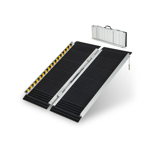 Giantex Portable Wheelchair Ramp 3FT, Aluminum Threshold Ramp w/Carrying Handle, Folding Mobility Scooter Ramp