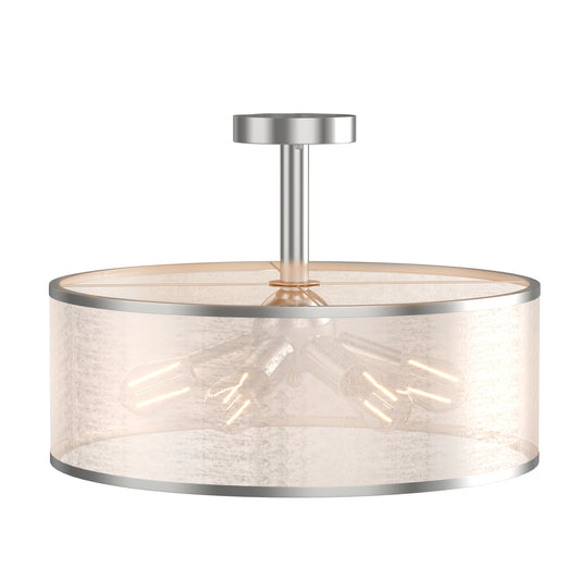 Giantex 6 Lights Industrial Ceiling Light, Semi Flush Mount Light Fixture, Ceiling Ligh for Home