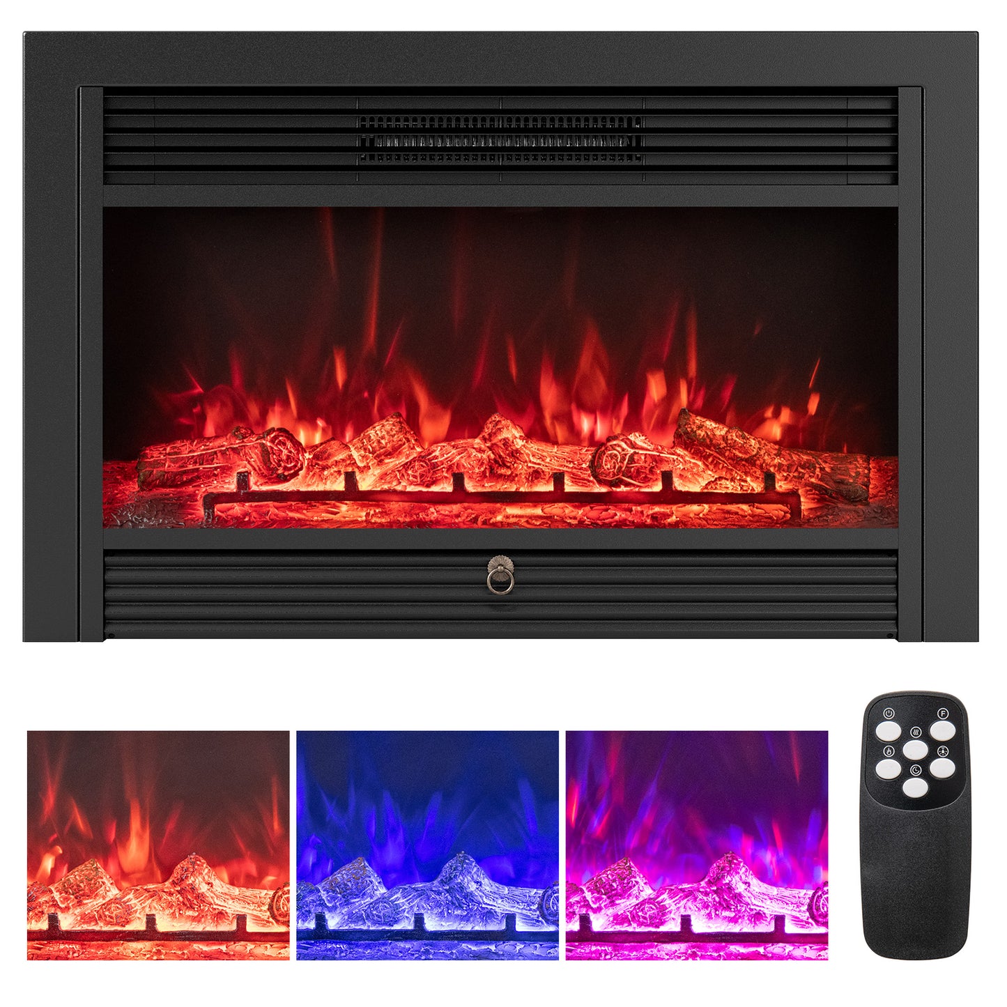 Giantex Electric Fireplace Insert, 33"  Inches Recessed Fireplace Heater, 750/1500W